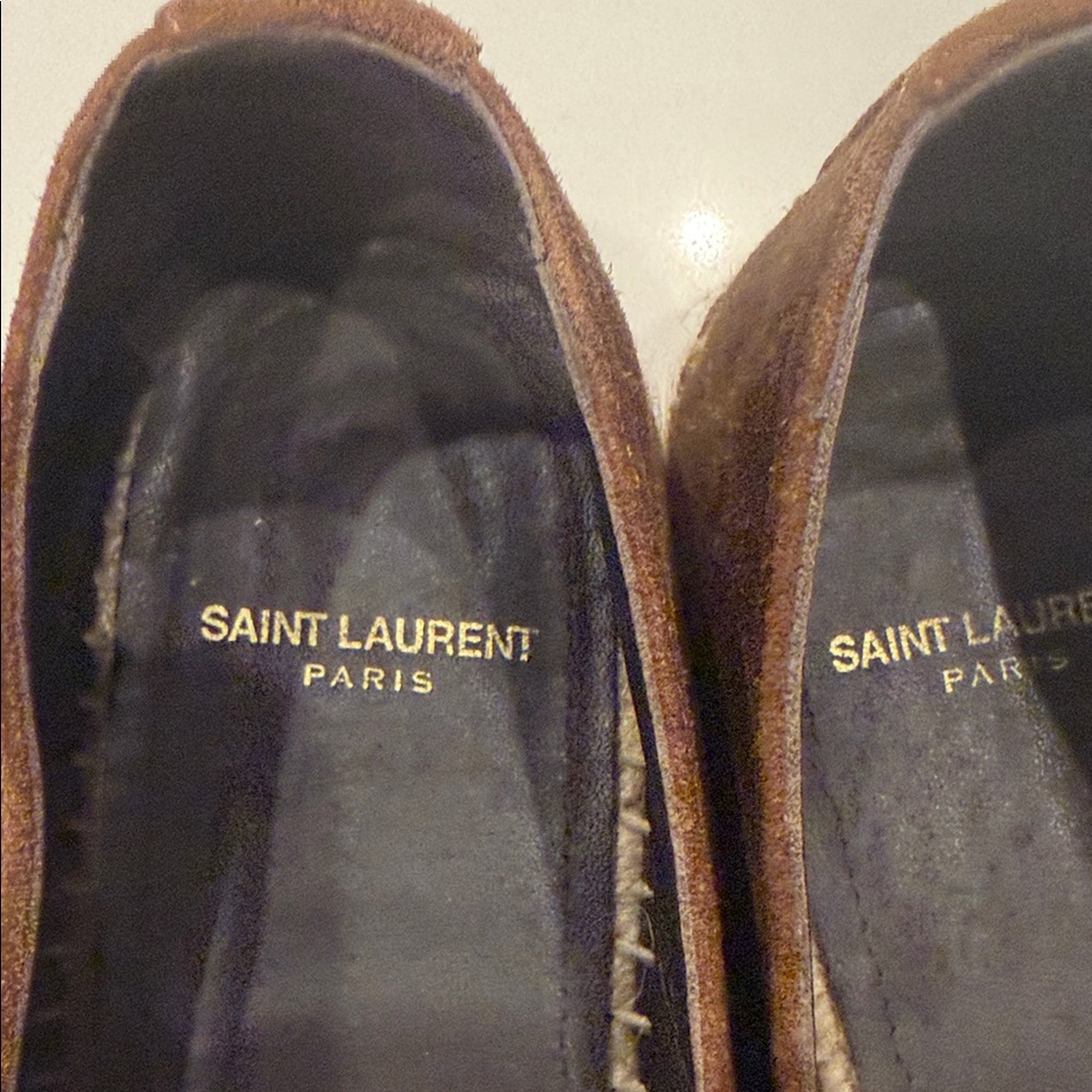 Saint Laurent Brown Suede Slip-On Espadrilles - Picture 4 of 4